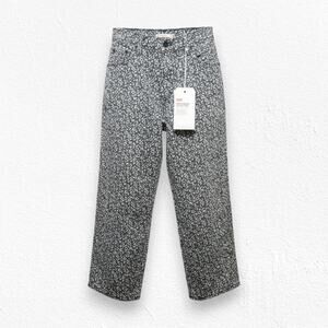 Levi's Black White Floral Baggy Dad Wellthread High Rise Straight Jeans Size 26
